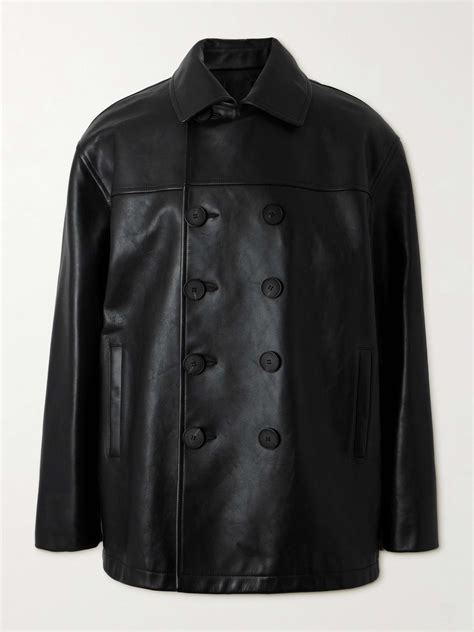 givenchy classic peacoat|GIVENCHY Leather Peacoat for Men .